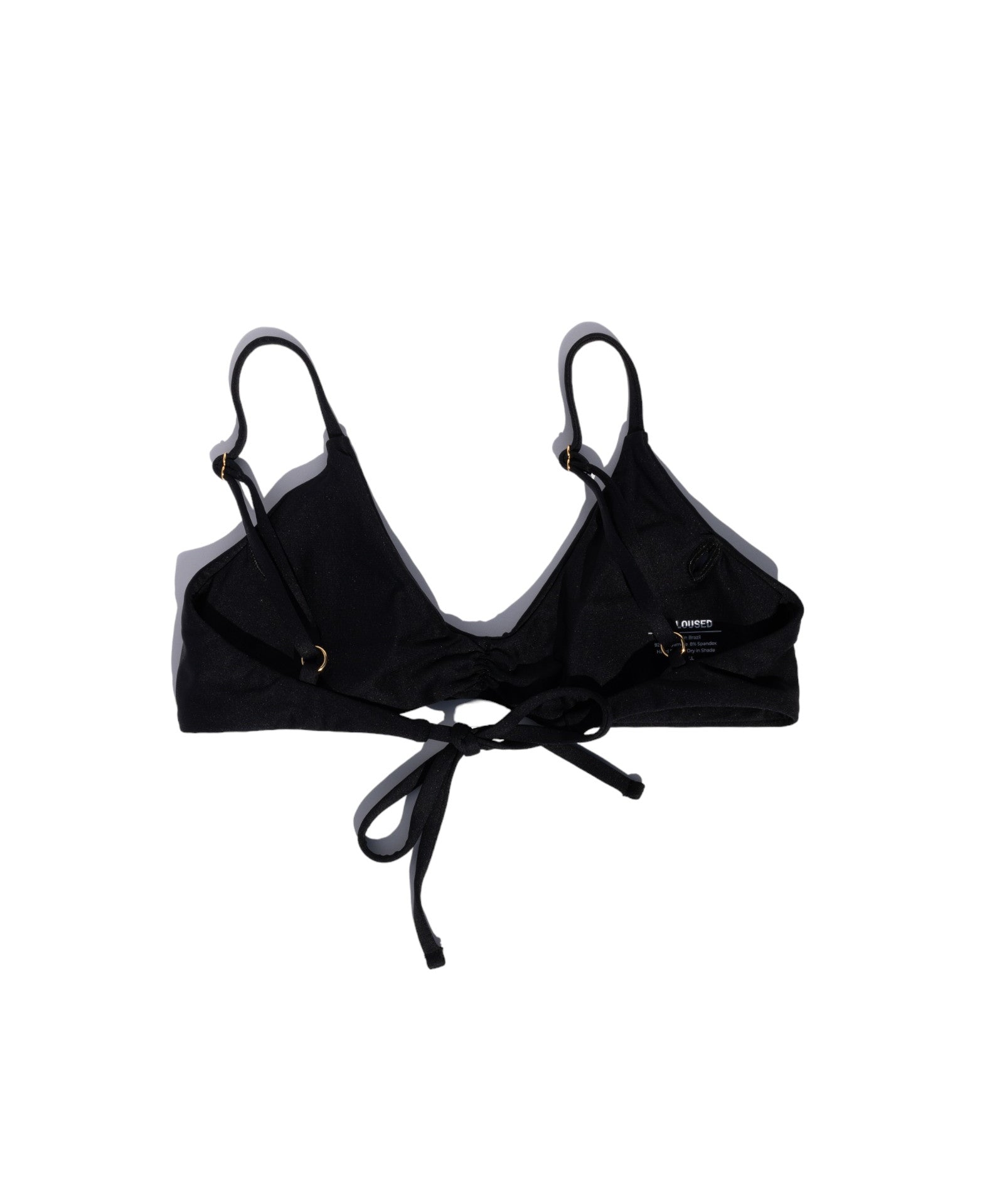 back of Eliza top in Black Sands