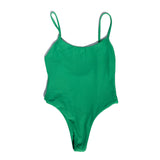 front of Nellie one piece in High Tropic