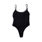 front of Nellie one piece in Black Sands